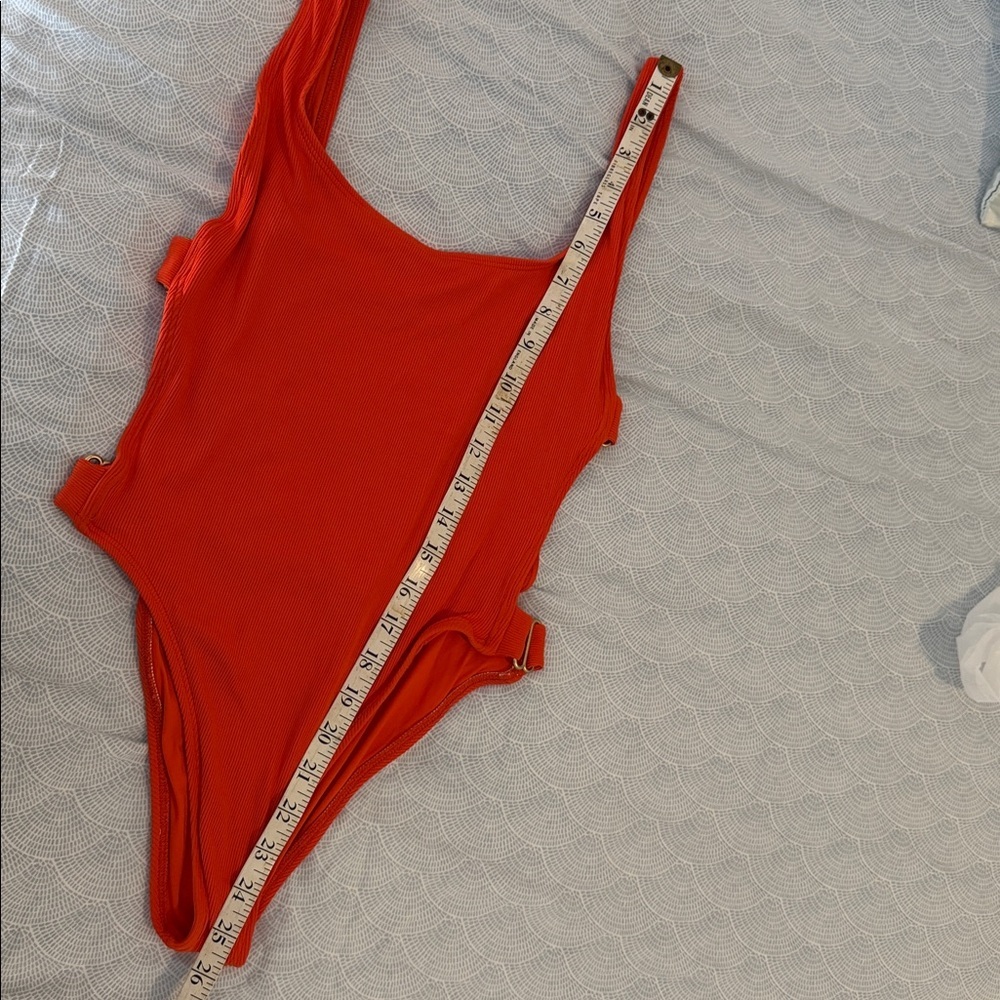 L*Space Mayra One-Piece Bright Orange Swimsuit Size 6 - Picture 8 of 9